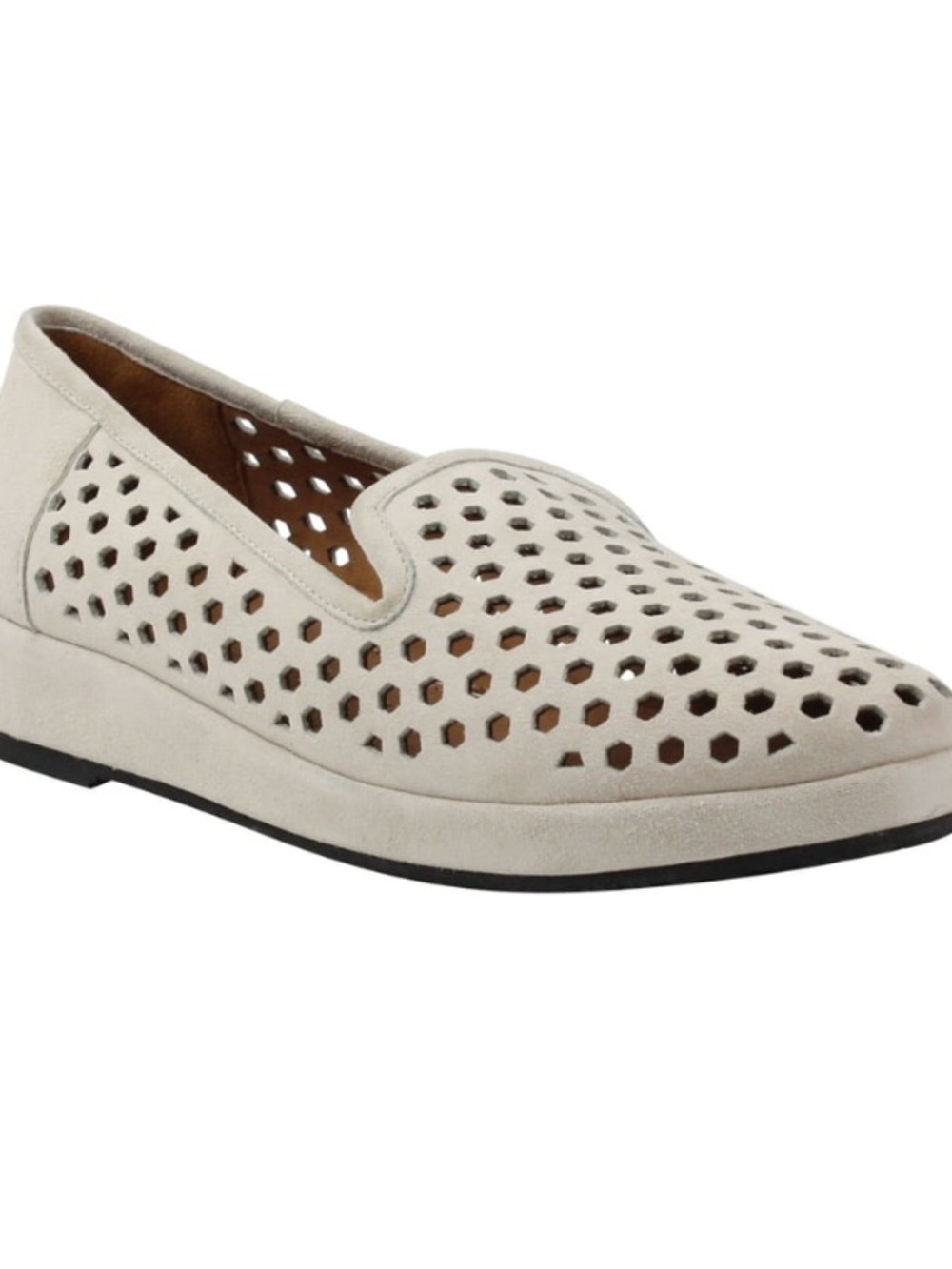 L'Amour Des Pieds Clemence Perforated Suede Loafer In Gray 7 Travel Comfy